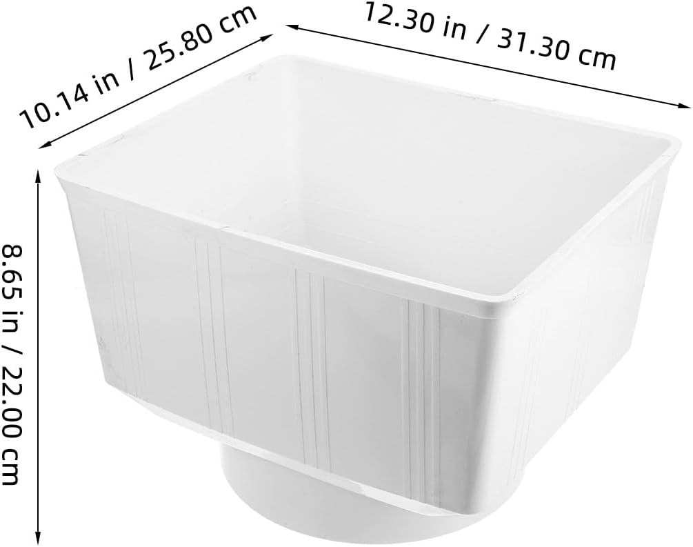 PVC Rain Gutter Downspout Adapter 200mm Rainwater Drainage Connector Universal Gutter Fitting for Outdoor Rain Collection System