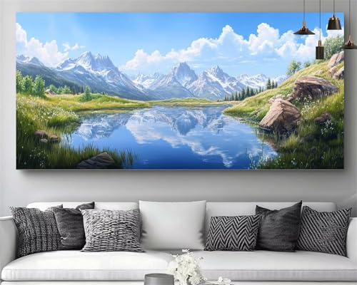 Peinture Diamant Anti-Stress Débutant 5D | Kit Broderie Canevas Complet Paysage 50x150cm