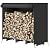 HOOBRO 4FT Firewood Rack with Cover, Outdoor Firewood Log Rack, Adjustable Firewood Rack with Waterproof Cover, Fireplace Wood Storage, Heavy Duty Wood Rack, for Indoor and Outdoor, Black BB01CH02