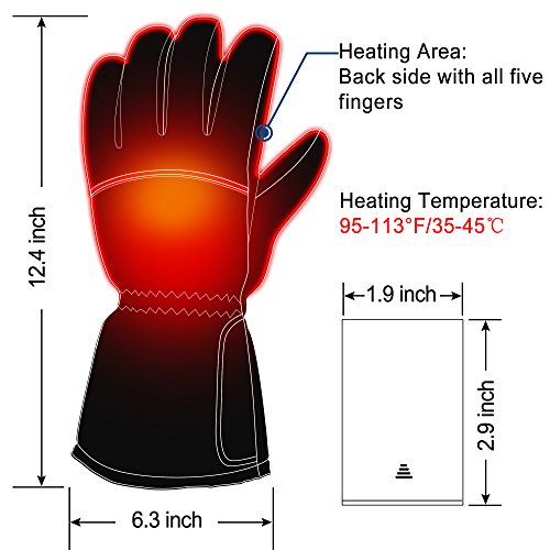 Rabbitroom Winter Electric Heated Gloves Battery Power Heating Gloves Touchscreen Texting Warm Thermal Gloves For Hiking Skiing Hunting Hand Warmer (4.5V-Gloves) #TOP1