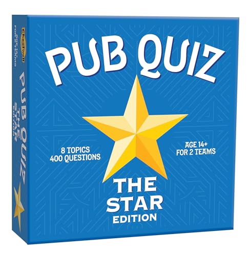 Jeu Star Pub Quiz pour rompre l'ennui en soirée kit complet 400 questions bloc et crayons 14+