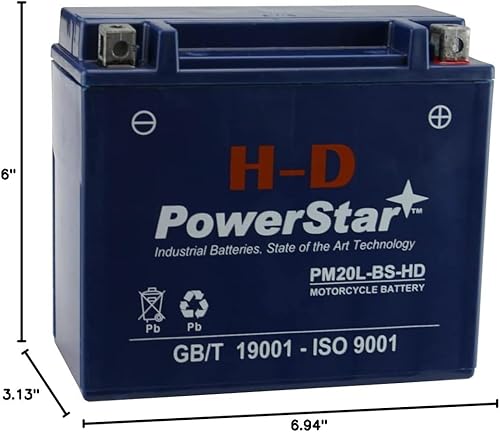 Miniatura 10 de PowerStar Reemplazo de batería de motocicleta YTX20HL-BS para Harley Davidson FXST FLST Softail 1450CC 00-06