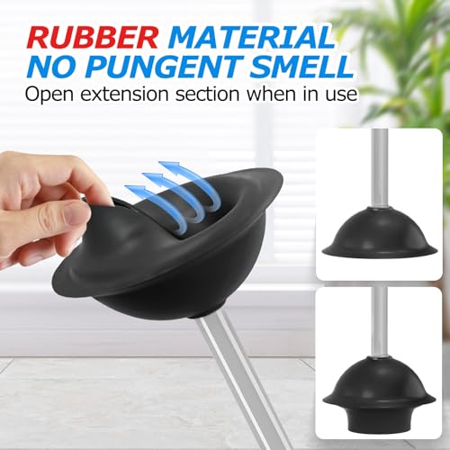 2 in 1 Toilet Plunger and Brush Set,Extended Handle Plunger,Toilet Bowl Brush Plunger Set,Bathroom Cleaning Tools ,Toilet Brush Plunger Combo,Cleaning Brush,Dark Grey