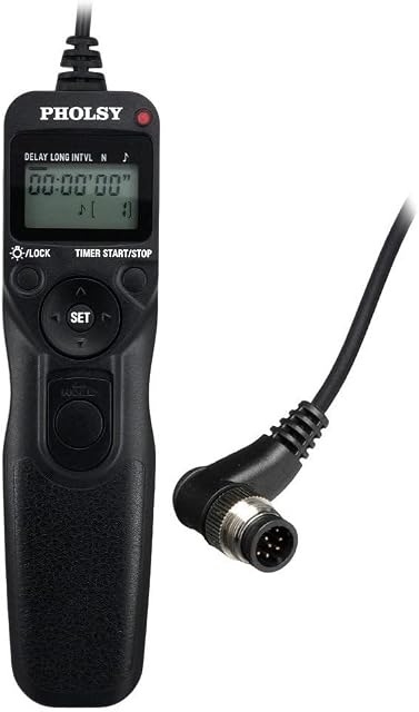 PHOLSY N8 Timer Camera Remote Control with Intervalometer for Nikon Z8, Z9, D3, D4, D4s, D5, D6, D800, D850, D810, D700, D500, D300, D200, F6, F100, F5, F90, N90s, D1X, D2H, D3X, Replaces Nikon MC-36A