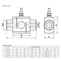 Vista 4 de ATO Célula de carga de 1,543.2 lbs, célula de carga de tensión y compresión, sensor universal de medidor de tensión, sensor de pesaje de acero