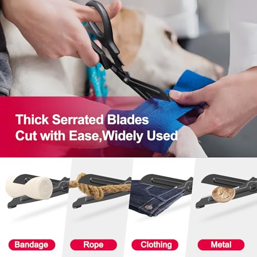 2 Pack Medical Scissors Trauma Shears, 7.5 Inches Stainless Steel Bandage Scissors with Carabiner, Fluoride Coated Surgical Scissors for Nurses, Doctors, Nursing Students, EMT and EMS (Black) - Image 4