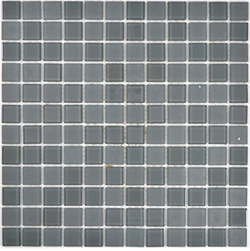 Mosaik Fliesen Glasmosaik anthrazit grau matt Mosaikplatte MOS63-2602 Mosaik Fliesen Glasmosaik anthrazit grau matt Mosaikplatte MOS63-2602