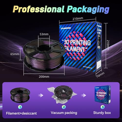 Image of FLASHFORGE Chameleon Rapid PLA Filament 1.75mm Abyssal Purple, PLA Color Shift High Speed 3D Printer Filament, Max 500mm /s Fast Printing, Display Shimmering Effects from Various Angles and Light