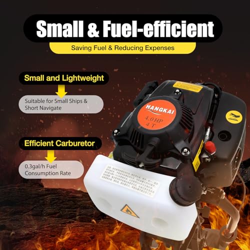 4 HP 4 Stroke Outboard Motor Fishing Boat Engine with Air Cooling System CDI USA Stock - Thumbnail 2