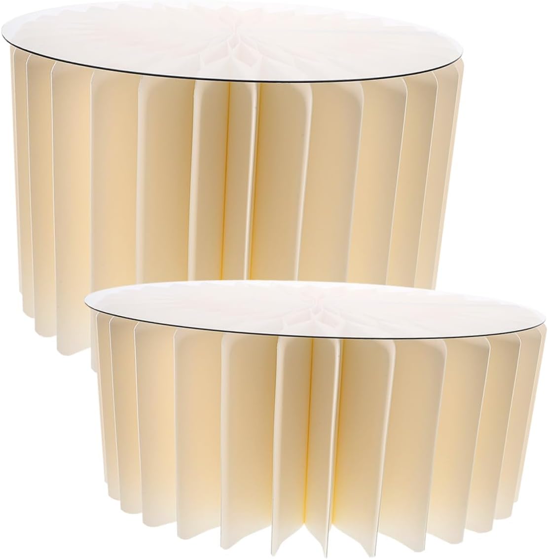 Alasum White round Cylinder Pedestal Stand Set, Foldable Paper Cake Display Stands, Diameter 30cm Height 20cm 40cm, Table Backdrop Decor for Wedding Party Centerpiece