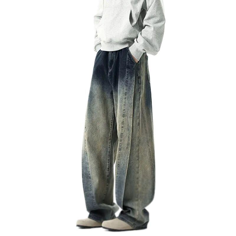 Men Trousers Baggy Jeans Men Straight Leg Pants