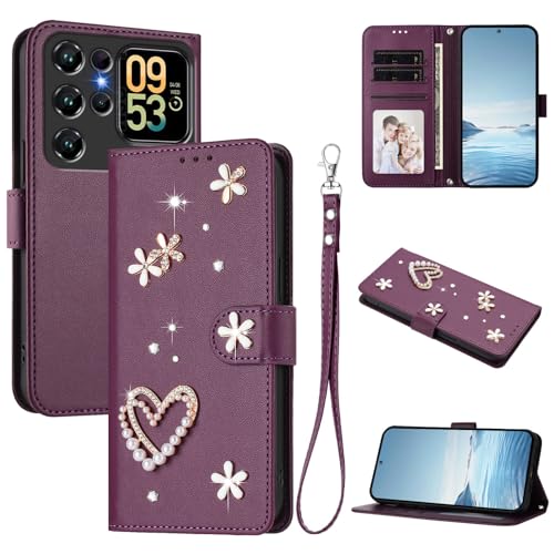 �X�}�z�P�[�X �Ή��@�� for Oukitel C62 / C62 Pro �������[�h�y�J�[�h�z���_�[�t�����z �t���b�v�J�o�[ �}�O�l�b�g�o�b�N�� �L�b�N�X�^���h�z Violet