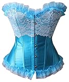 90 % Polyester, 10 % Elastan r-dessous Damen Vollbrust Corsage Korsett Bustier Mieder Korsage Petrol Gothic Top Dessous Übergrößen grün Groesse: S
