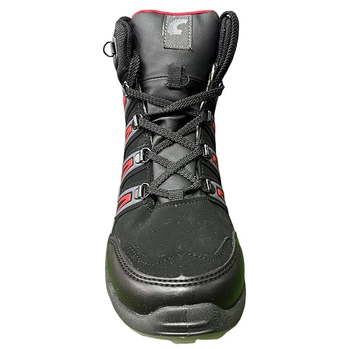 Image of ADD GEAR CTR - HIGH Ankle - Trekking Waterproof Shoes Anti-Skid Hiking, Sahyadri Mountain Boots for Men and Women in Action - RUB-50 (Black)