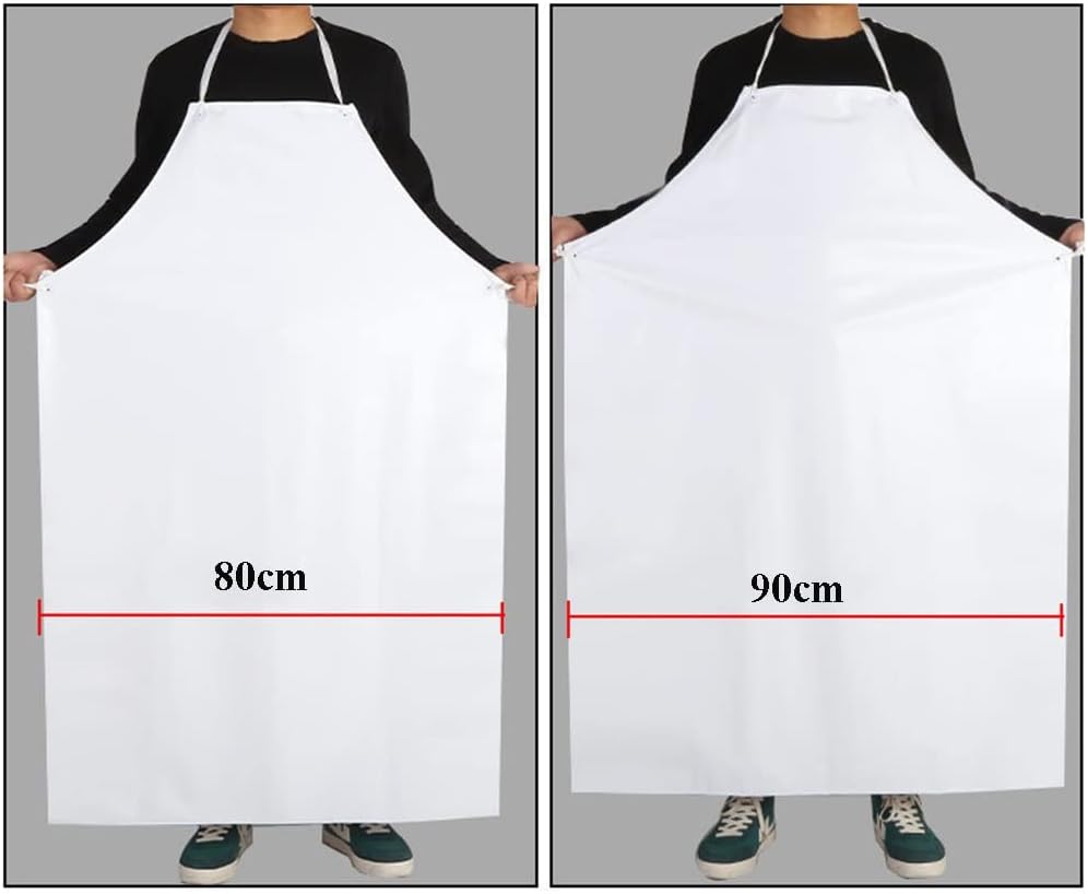 Waterproof Aprons,Apron Heavy Duty Work Apron, White Pvc Apron,Waterproof And Oil Proof Food Slaughter Aquatic Work Apron,Lengthened And Thickened Wear-resistant Apron(A1,120x90cm)