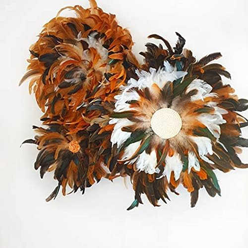 10M Wedding Party Feathers Trims Needlework Colored Rooster Feather Craft Sewing DIY Plume Ribbon Decorations 13-18cm - 10 Meters - Zamihalaa