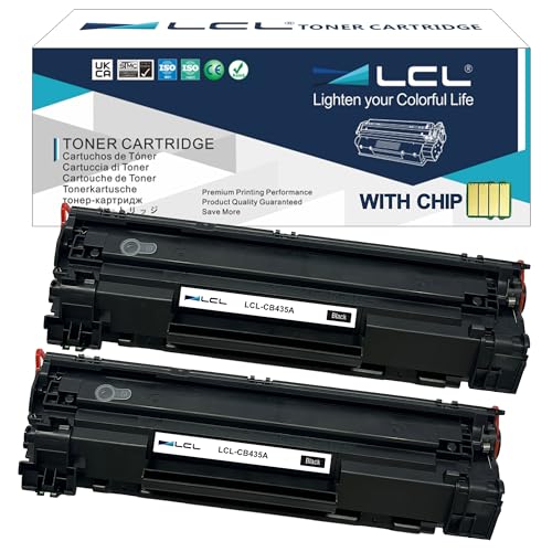 LCL Cartucho de Tóner Compatible 35A CB435A 2000Pages High-Yield (2Negro) Reemplazo para HP LaserJet P1005 P1006 P1007 P1008 P1009 Printer