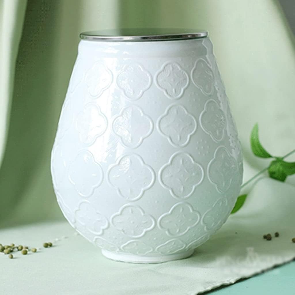 Tea Jars Storage Canisters White Glass Jar with Metal Or Wooden Lids Retro Food Storage Containers Jar Container for Cookies,Candy,Coffee,Flour Jars jar,