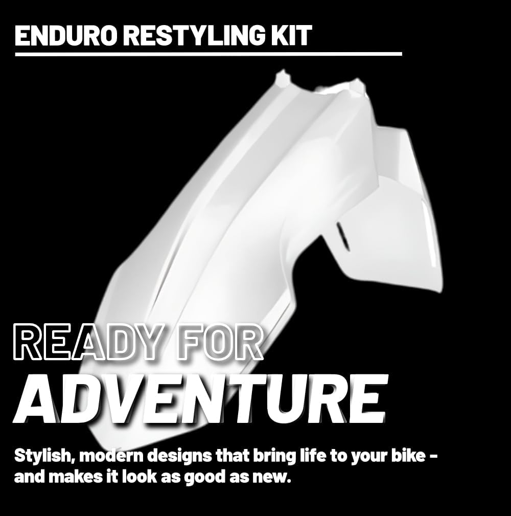 Polisport Motocross (MX) Restyling Kit for Suzuki DR-Z400 (2000-24) Dirt Bike – OEM Quality, Durable, Flexible & Perfect Fit – White