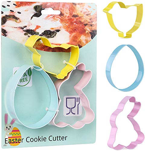 KAISHANE Oster-Ausstechformen-Set aus Edelstahl, bunt, 3-teilig Cover