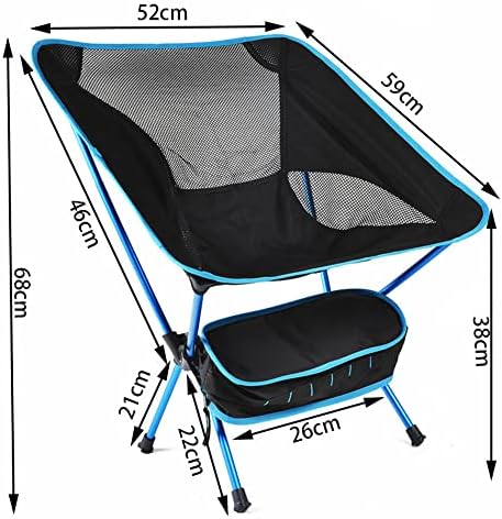 LSLANSOON Ultralight Portable Camping Chair, Compact Folding Backpacking Chair, Collapsible Beach Chair Patio Dining Chair with Carrying Bag for Outdoor Hiking Fishing Backyard Picnic Travel (Orange)
