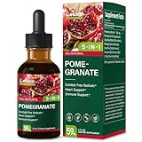 DetoxenNATURE Pomegranate Extract Supplement Drops for Heart and Immune Support, 5-in-1 Fast Absorbing Herbal Supplements with Red Sage Coenzyme Q10 Green Tea. 2 oz