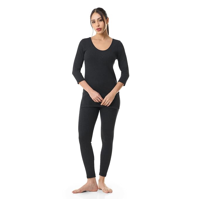 Bodyband Women Thermal Set for Winter Premium Thermal Wear for Women Set Full Sleeves Top & Leggings Combo Soft, Skin-Friendly, and Warm Body Warmer for Winter Natural Insulation & All-Day Comfort