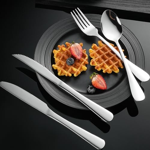 Tiokin Lot de 6 cuillères à soupe en acier inoxydable de 20,5 cm - Cuillères à dessert - Passe au lave-vaisselle – vue 2