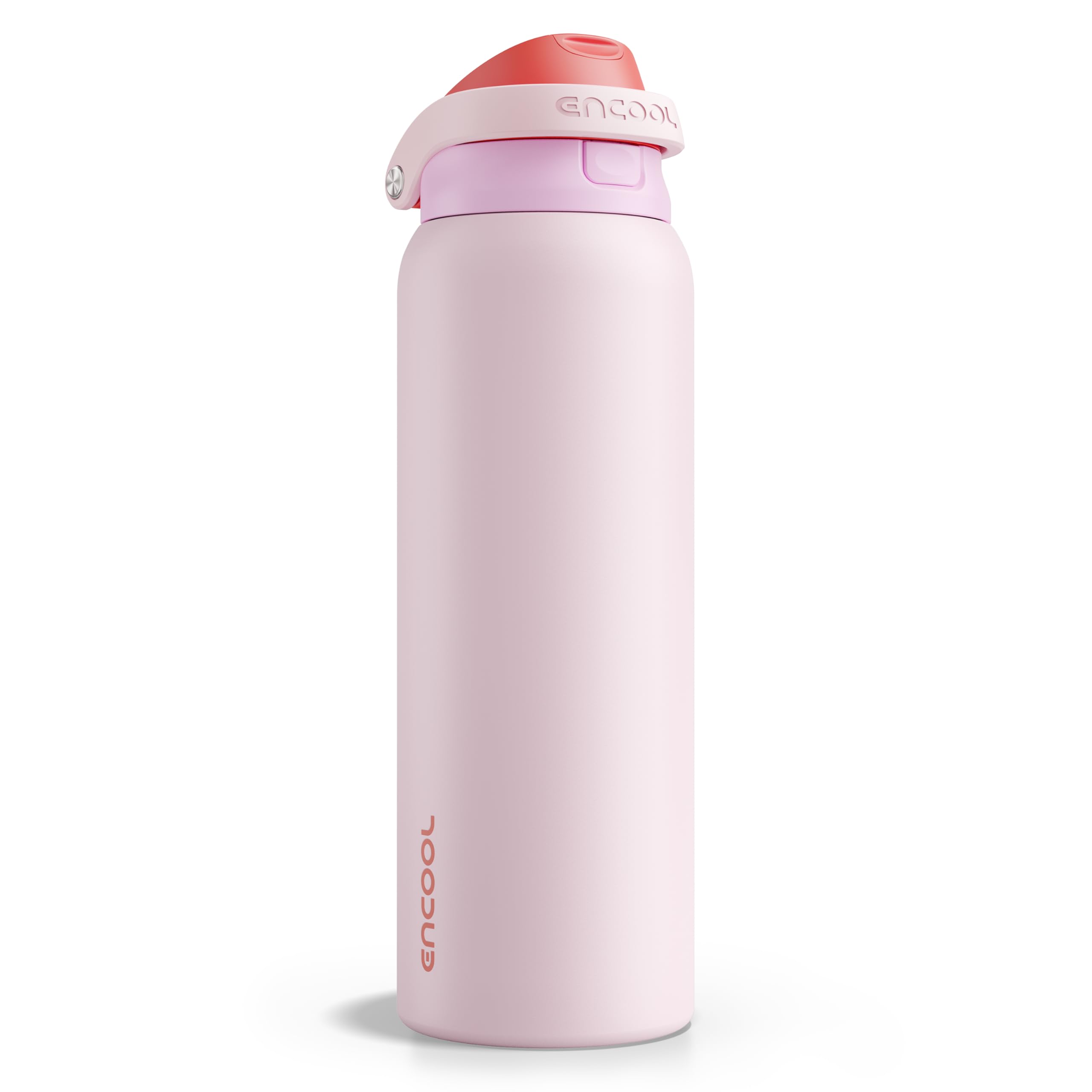 Encool SwiftSip Insulated Stainless Steel Water Bottle with Straw - Leak Proof Sports Water Bottle for School, Travel, Keeps Cold All Day, One-Touch Flip Lid, BPA-Free, 40 oz, Lychee Pink — image 1