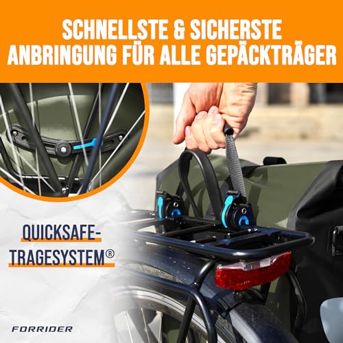 Forrider Fahrradtasche Wasserdicht für Gepäckträger [22L] mit Schultergurt & Reflektoren | Fahrrad Gepäckträgertasche… – Ansicht 5