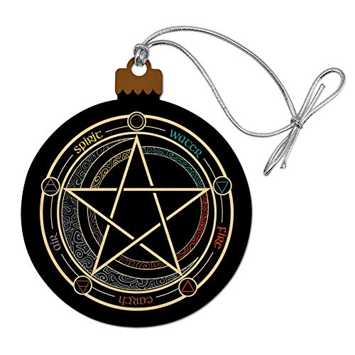 GRAPHICS & MORE Pentagram Pentacle Star Wiccan Witch Wood Christmas Tree Holiday Ornament