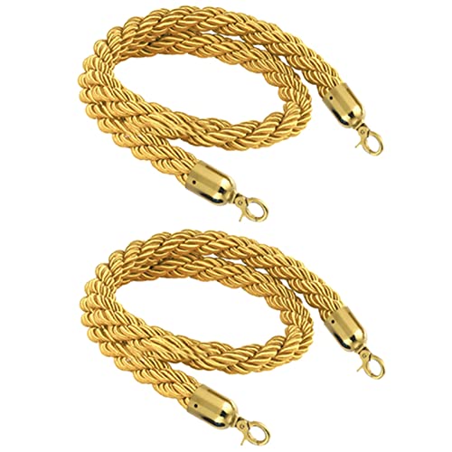 rope barriers,queue barrier ropes, with Gold Hooks, Rope Barrier 1/2/3M Crowd Control Stanchion Rope 3/4/5/7/8/9/10Ft, Twisted Hemp Ropes Queue Line Barrier ( Color ( Color : F1 , Size : 2.5m (8.2 ft)