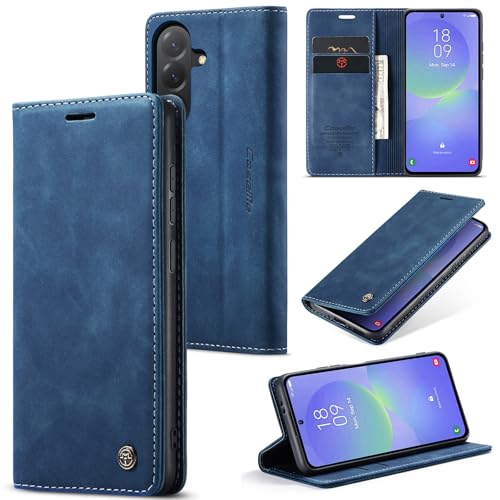 WJXEXRS Handyhülle für Samsung Galaxy A36 5G/4G Hülle, Premium Klapphülle Leder Schutzhülle Klappbar mit Kartenfach Ständer Magnet Handytasche Standfunktion Flip Case Lederhülle Galaxy A36 5G-Blau