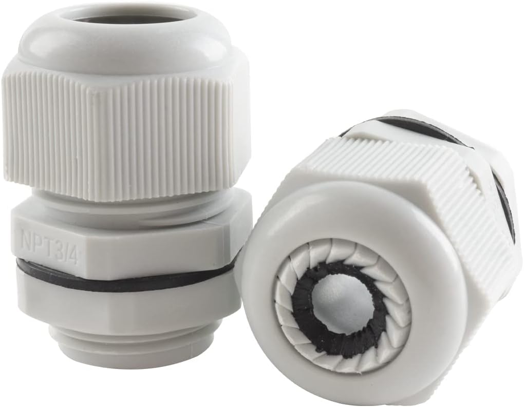 Kit pressacavo impermeabile IP68, 15 pezzi, connettore per cavo NPT da 1/4" in nylon NPT, dado di bloccaggio regolabile, connettore per cavo di scarico della tensione, per scatola di giunzione