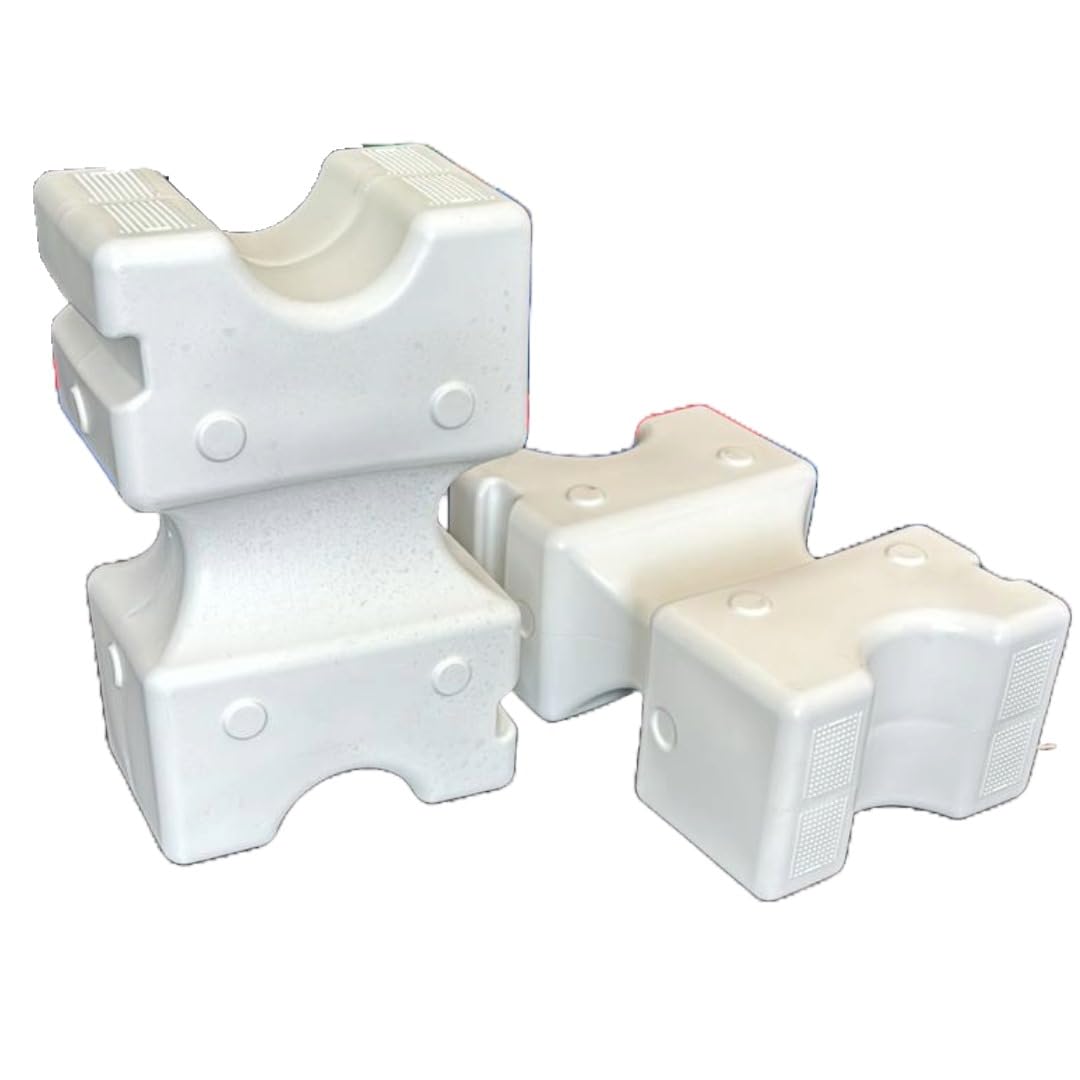 Equimed Cavaletti Toughened Plastic Jump Blocks – Large Equestrian Show Jump Training Blocks with Circular Pole Holes – 4 Colours – Sold in Pairs or Sets of 4 (WHITE, 2) — image 1