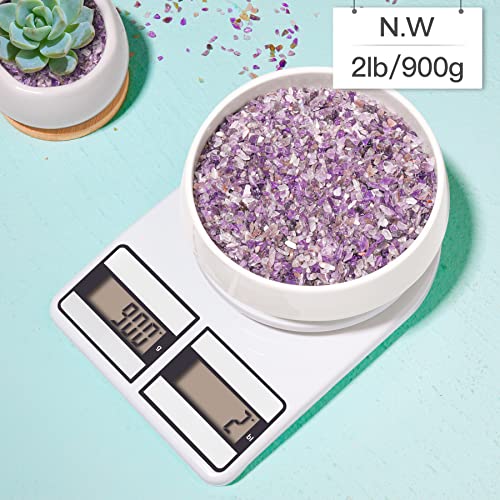 Image of T4U Tumbled Chips Stones Crushed Crystal Quartz 2 LB, Irregular Shaped Gravels Pebble Healing Stones, DIY Smoothed Rock for Potted Plant,Resin Art,Vase Fillers Aquarium Gravel Rocks (Amethyst)