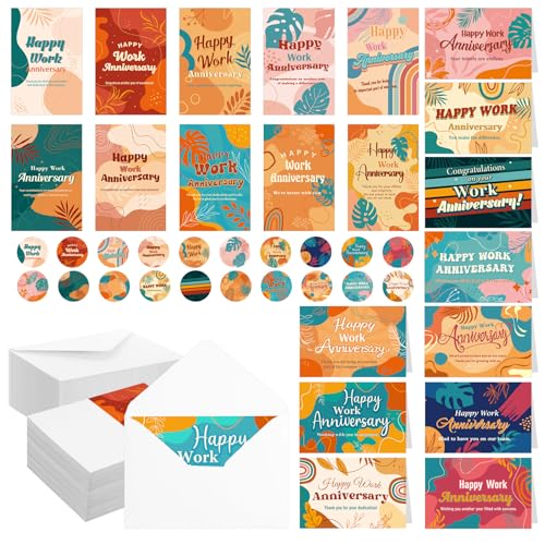 Cartes d'anniversaire de travail Motiskyy avec enveloppes, lot de 100