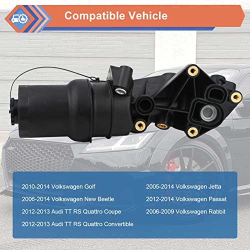 Zonfant Engine Oil Filter Base Housing Assembly Compatible With Audi Tt Rs Quattro Volkswagen Jetta Passat Beetle Golf Rabbit Replaces #07K115397B 07K115397A 07K115397D #TOP2