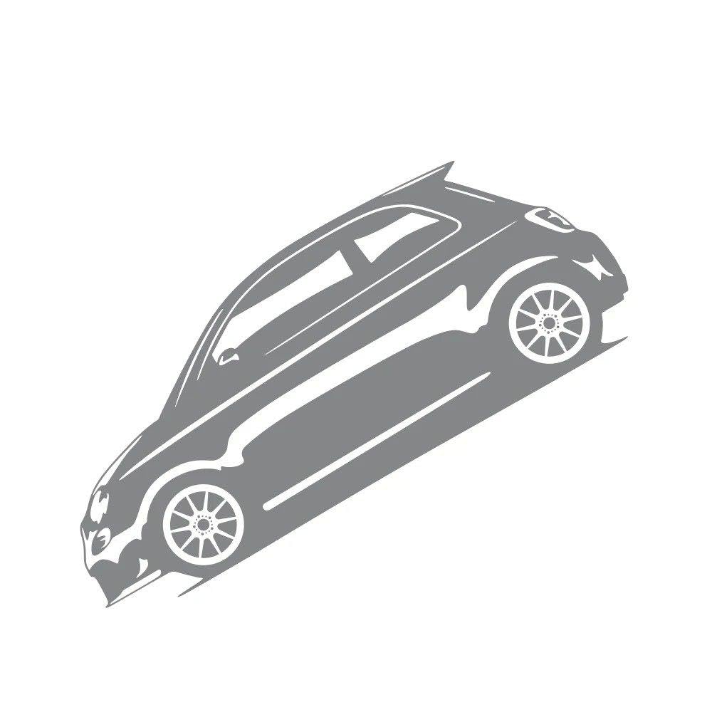 Car Styling Sticker for Fiat 500 595 Vehicle Model Decor Decals Vinyl(Glossy Gray)