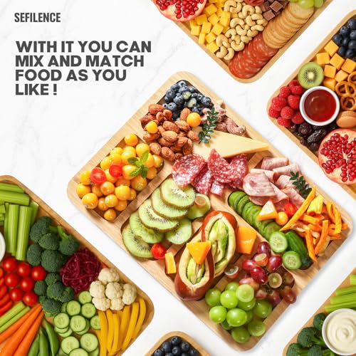 Bamboo Charcuterie Board Whit Lid, Portable CheeseBoard for Serving Tray with 6 Compartments, Build-A-Board Bamboo Cutting Board for Entertaining, Party, Wedding, Birthday, House-Warming Gift by SEFILENCE - Image 6