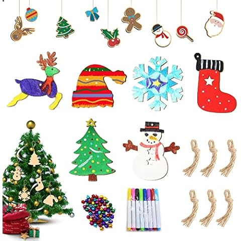 Feliciay 188pcs Holz Weihnachtsschmuck Cover