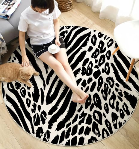 Tapis imprimé léopard et zèbre pour salon chaleureux devant cheminée - 5