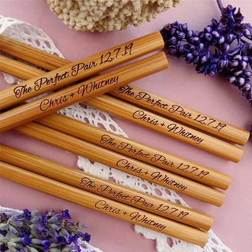 Palillos personalizados para boda con grabado láser de alta precisión en madera noble 8