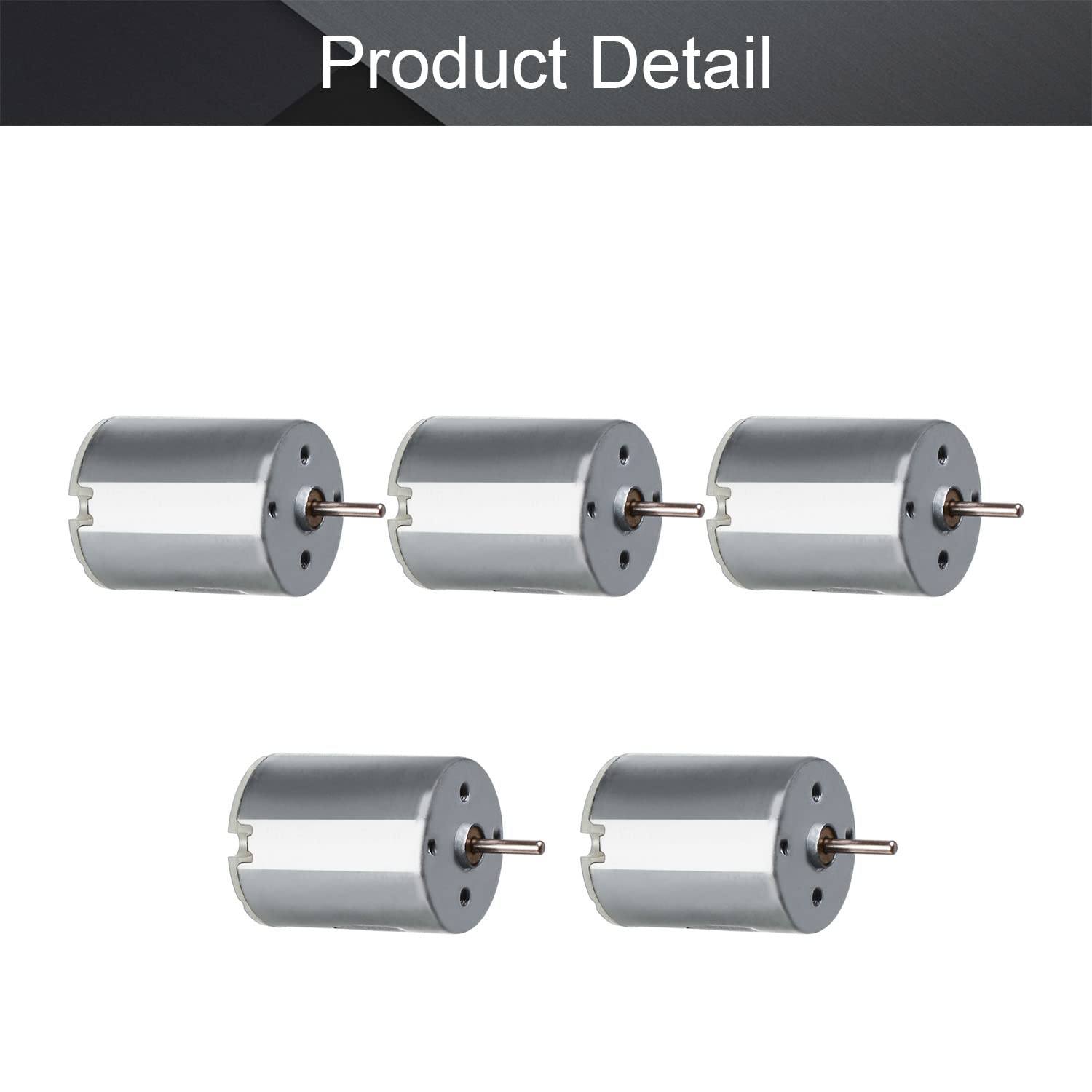 Fielect 5Pcs 7.2V DC Motor 13500RPM 0.38A Micro Motor Round Shaft Electric Motor for DIY Airplane RC Boat Toys Model DIY Hobby