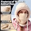 3 in 1 Beanie Hat for Women, Womens Balaclava Winter, Upgraded 3-in-1 Cold Knitted Hats Wind Resistant Hooded Scarf #2