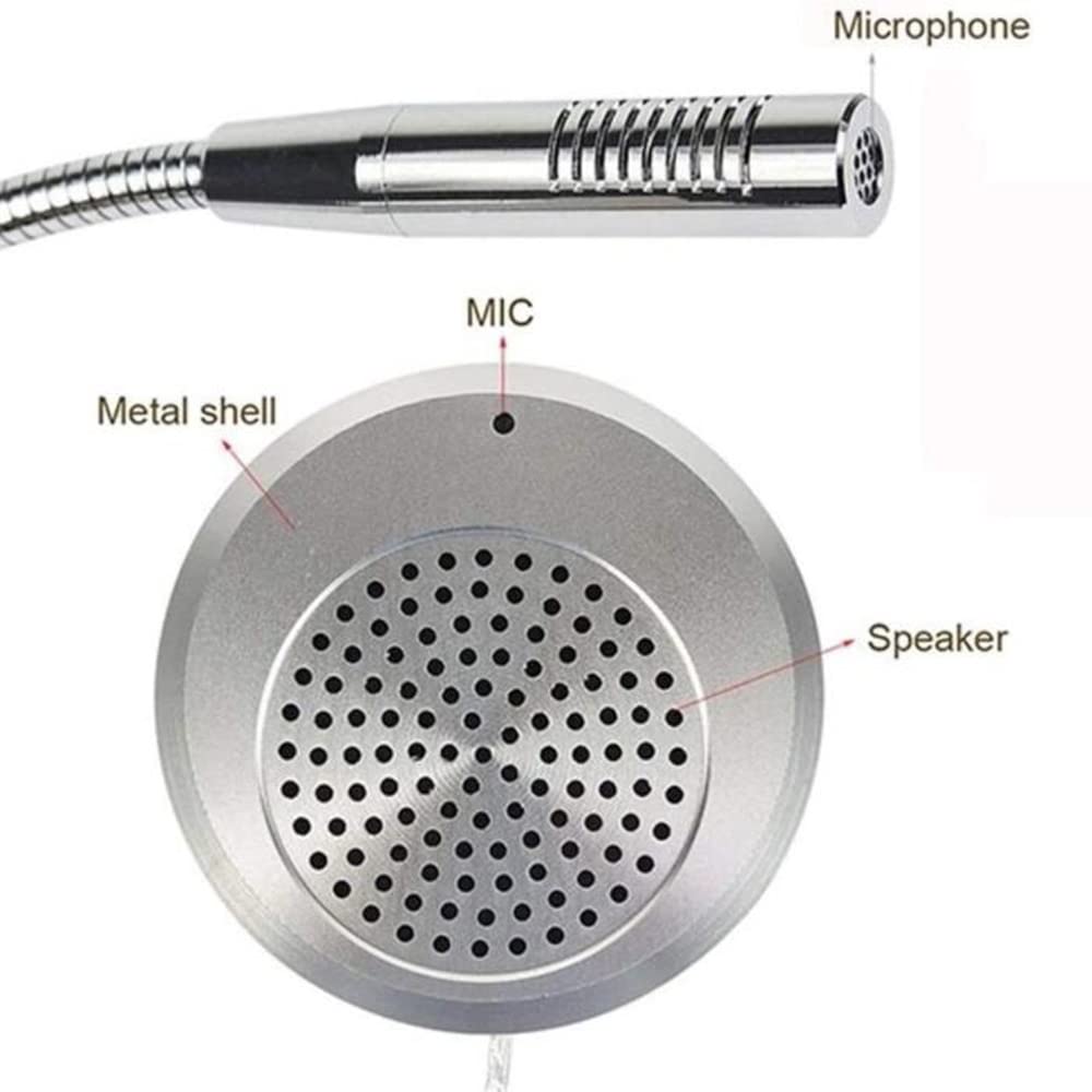 Sistema de Altavoces de Ventana, Sistema de intercomunicación de mostrador de Doble vía, micrófono y Altavoz Adecuado para Tienda, Oficina, Hospital, Banco