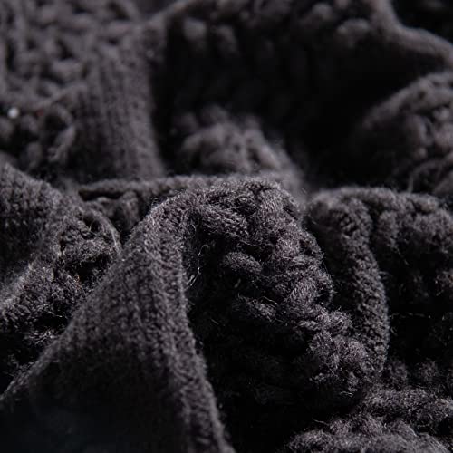 Lifein Knitted Black Throw Blanket For Couch - Soft Fall Farmhouse Boho Throws, Cozy Knit Small Lightweight Blankets & Throws With Tassels For Home Decor,Bed,Chair,Sofa (Black, 50 * 60'') #TOP5