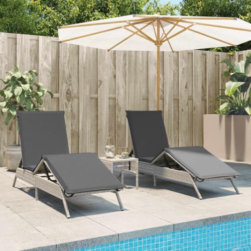 Wynira Hamaca de polirratán gris claro con respaldo ajustable y reposapiés, resistente a la intemperie, ergonómicas para jardín, balcón, terraza y piscina