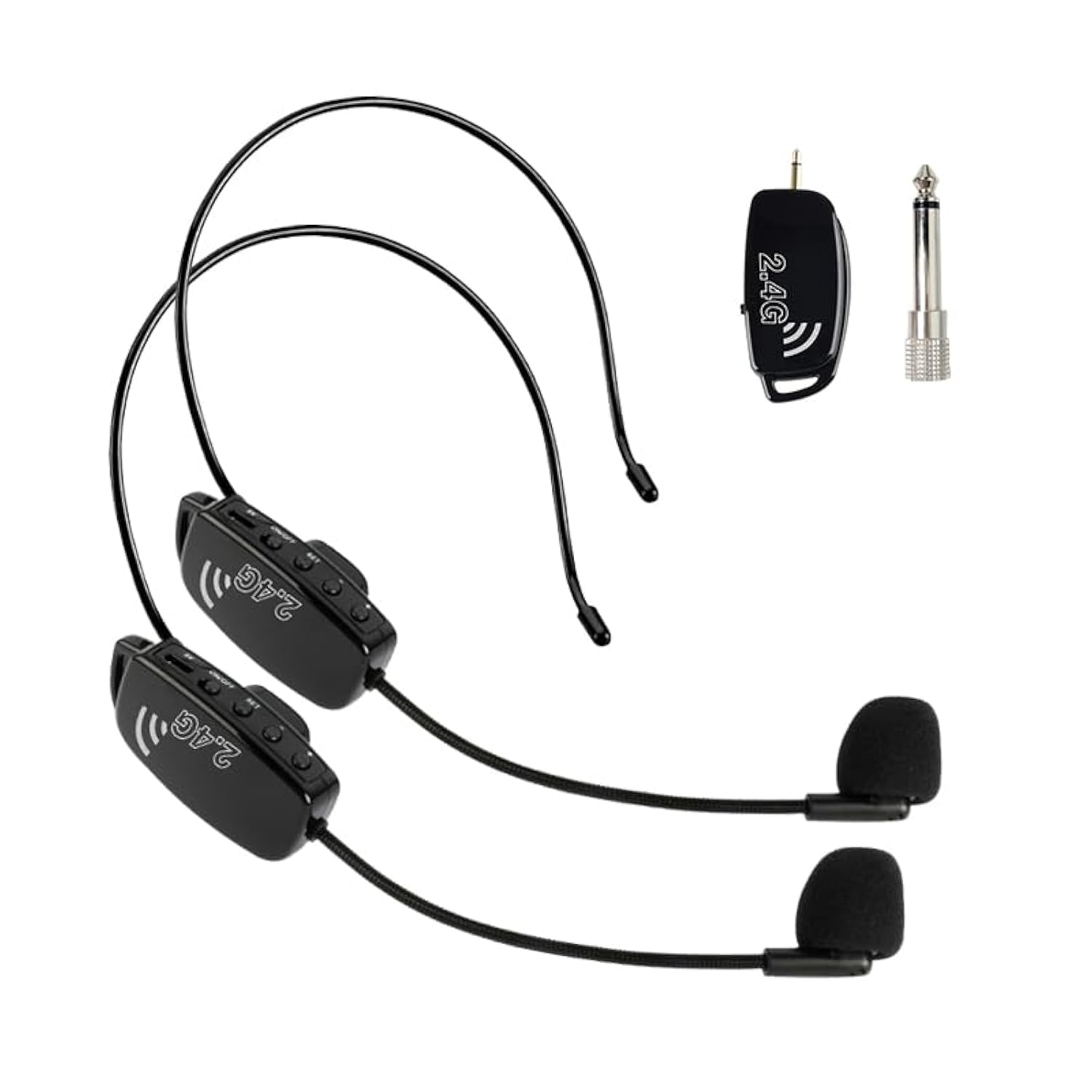 MICVISTA2.4G Wireless Microphone Headset for 2 People,Headset Mic and Handheld Mic 2 in 1,Suitable for Teacher,Yoga and Fitness Instructor,Training,Lecturers