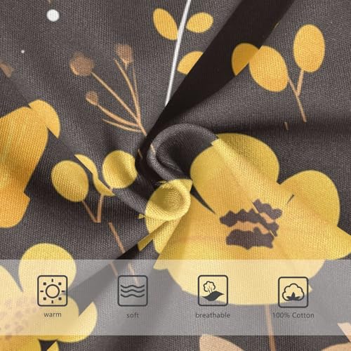 KLL Elegant Pattern with Yellow Flowers Toddler Boys Soft Athletic Underwear Cute Undies3